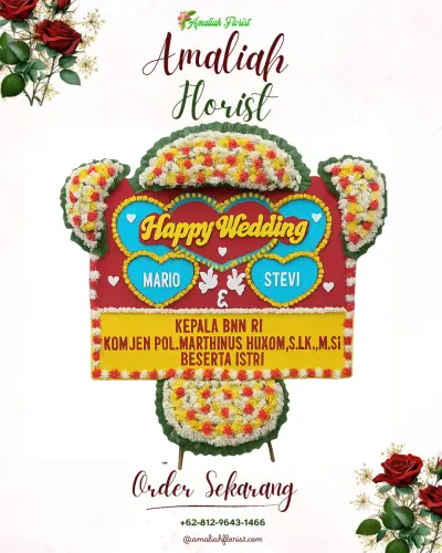 Karangan Papan Bunga Pernikahan di Harris Convention Hall Bekasi